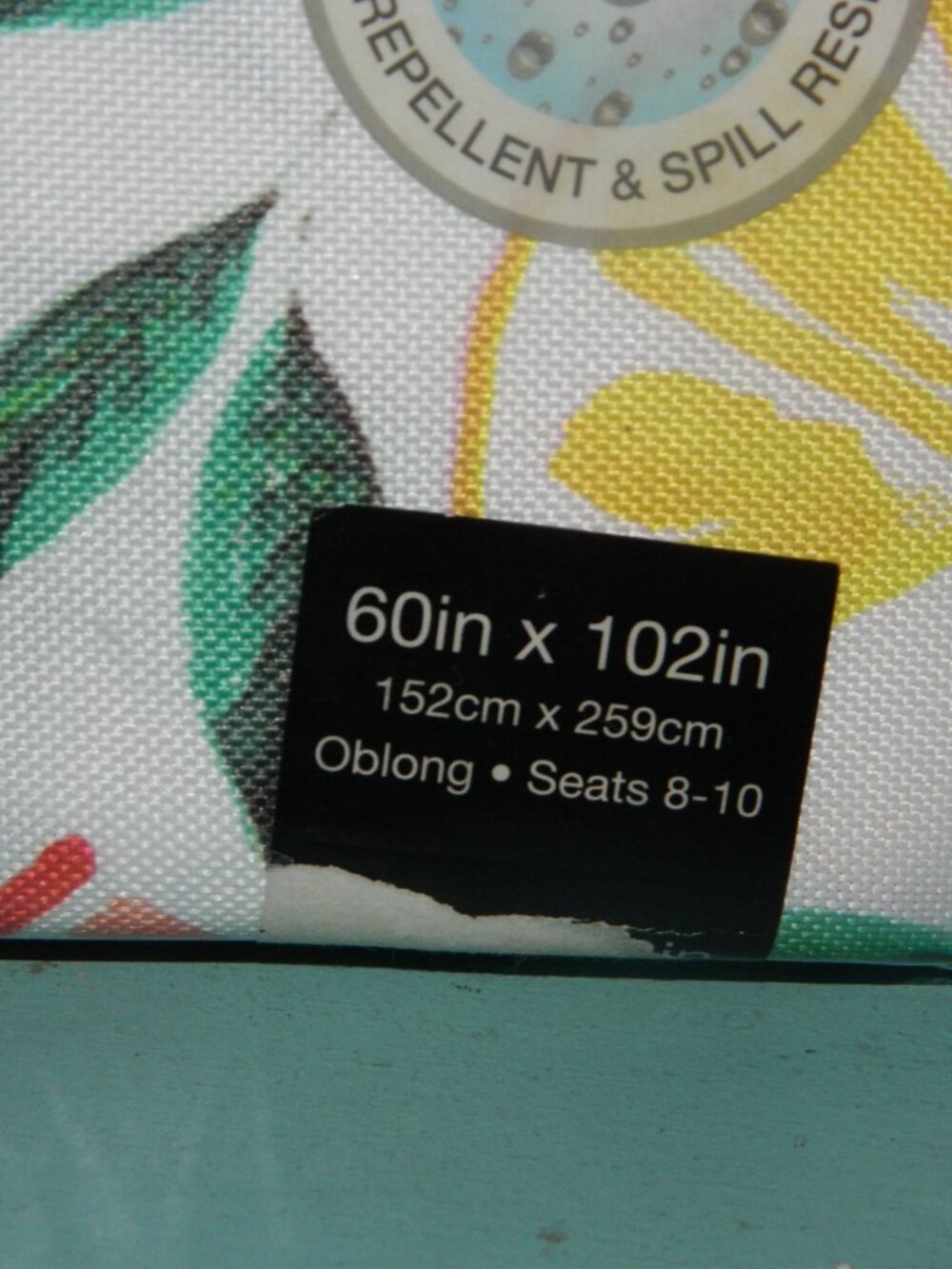 Fiesta Indoor Outdoor Fabric Tablecloth Tropical Fruit 60x102 NEW - Picture 2 of 4